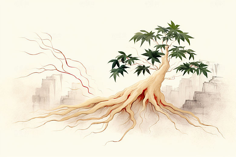 人参医学手绘插画