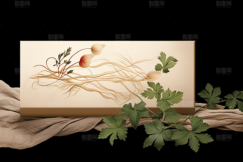 人参中草药手绘插画