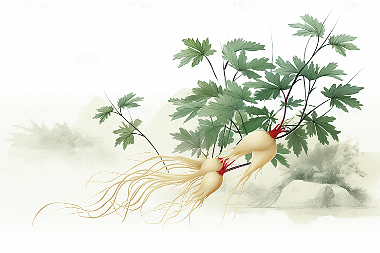 人参药方医学插画