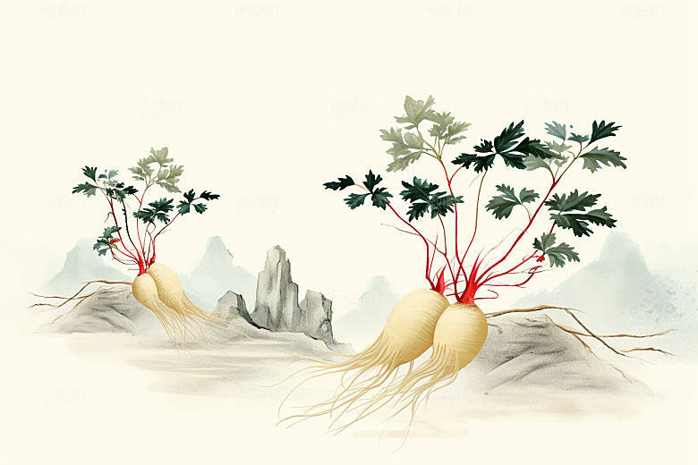 人参药方医学插画