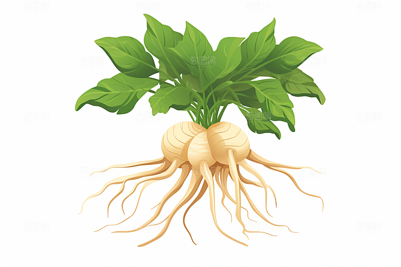 人参植物中医插画