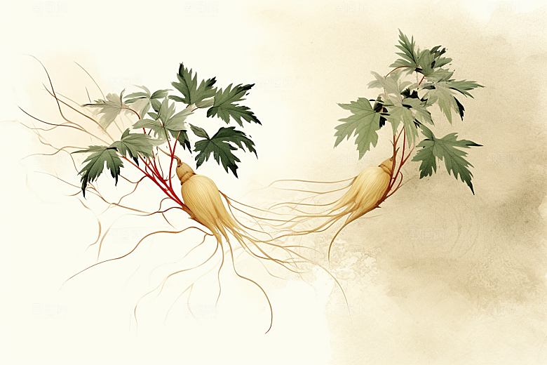 人参健康药方插画