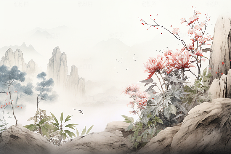 人参植物中医插画