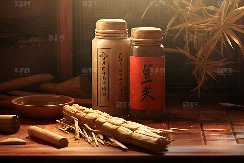人参药方中药材插画