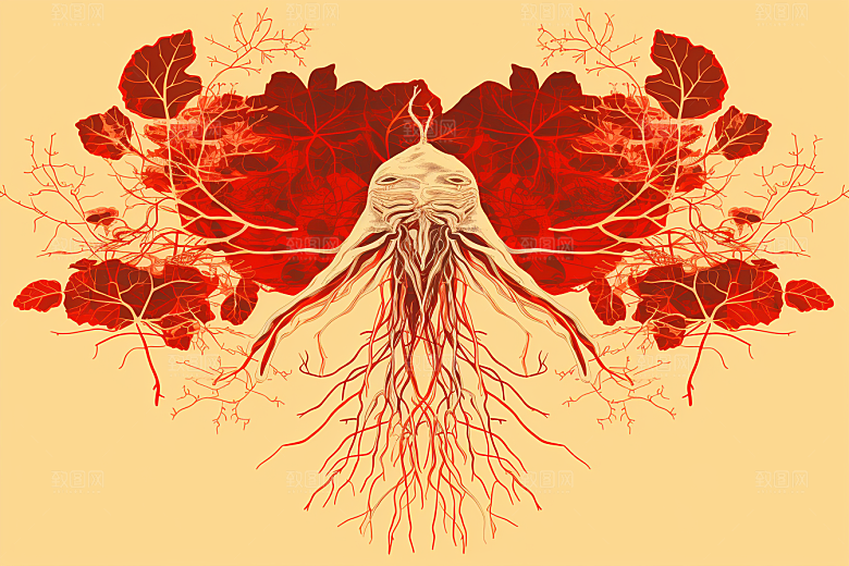 人参植物医疗插画