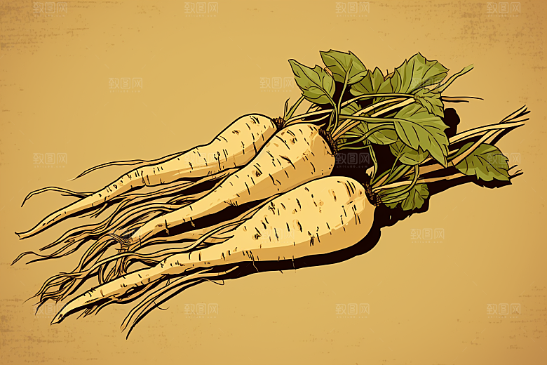 人参健康药方插画