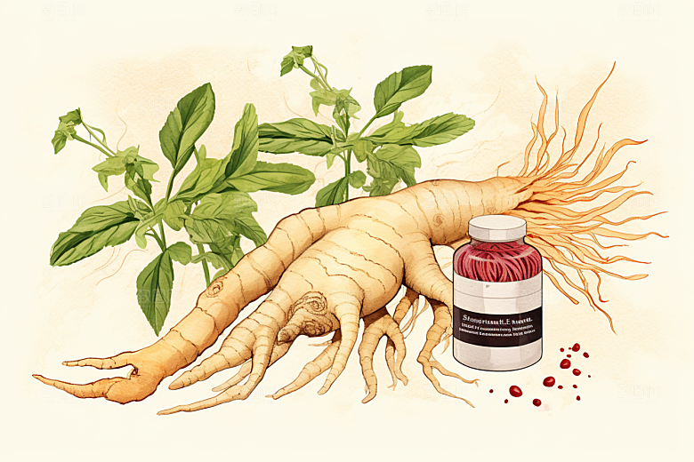 人参手绘医疗插画