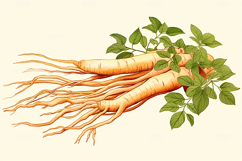 人参医疗植物插画