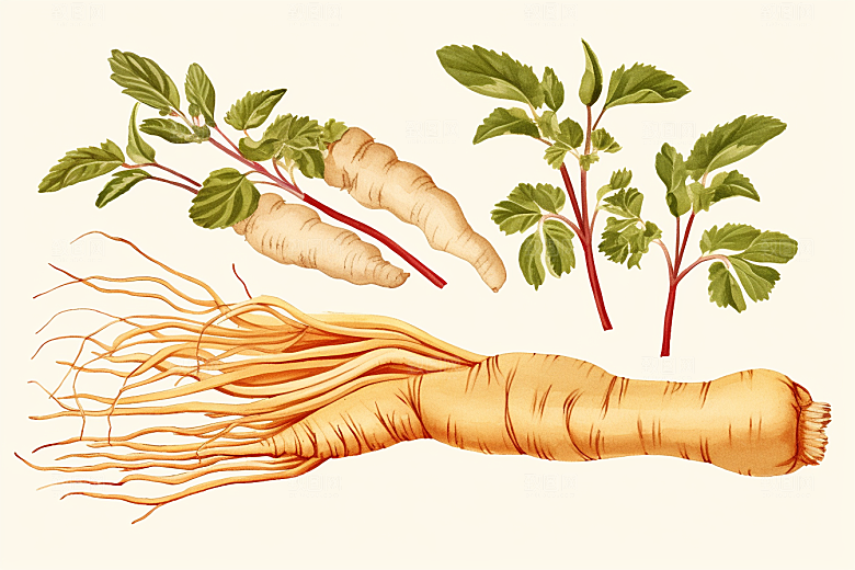人参中医药方插画