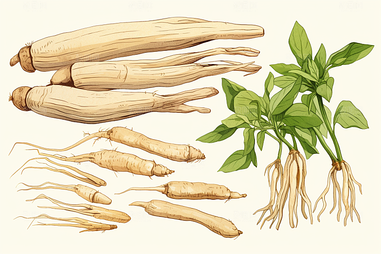 人参保健植物插画