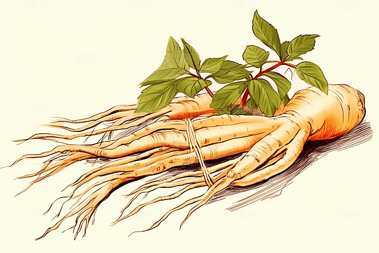 人参医疗药方插画