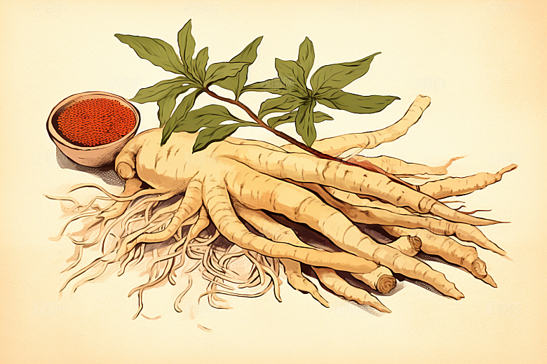 人参中医药方插画