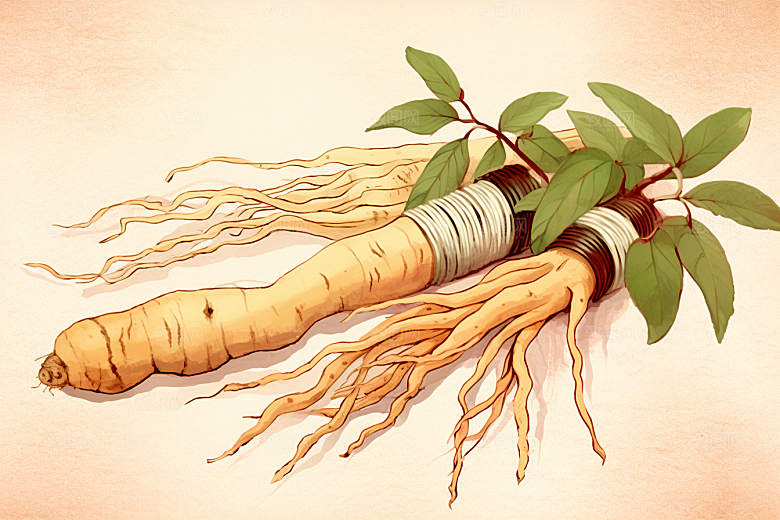 人参中医植物插画
