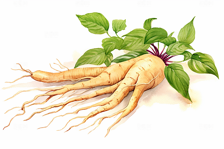 人参中草药医学插画