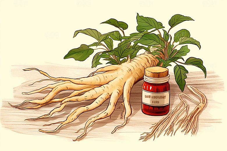 人参医疗健康插画