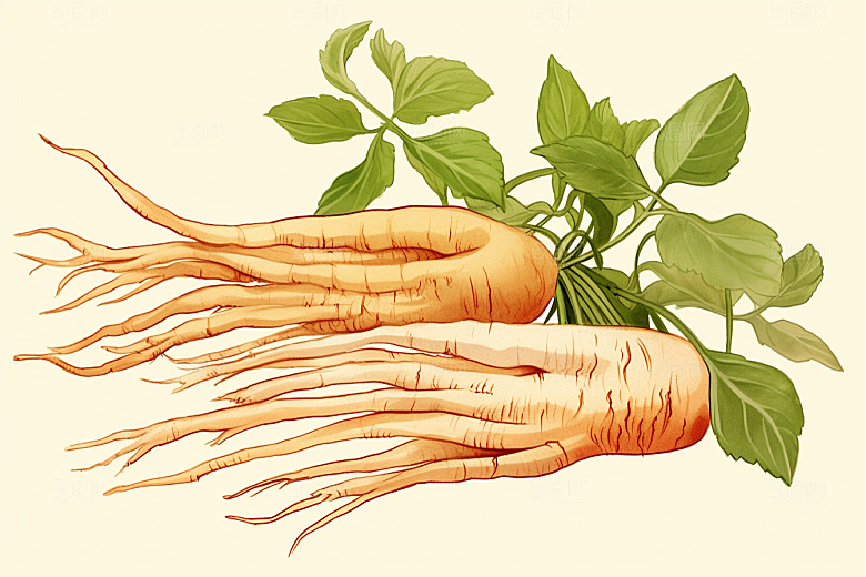 人参植物医学插画