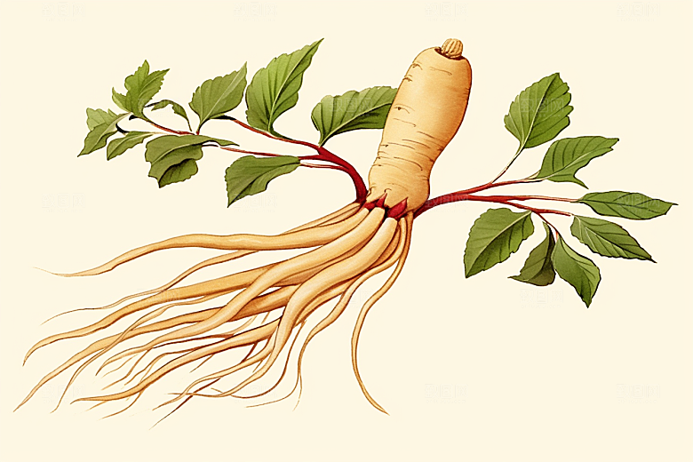 人参中医植物插画