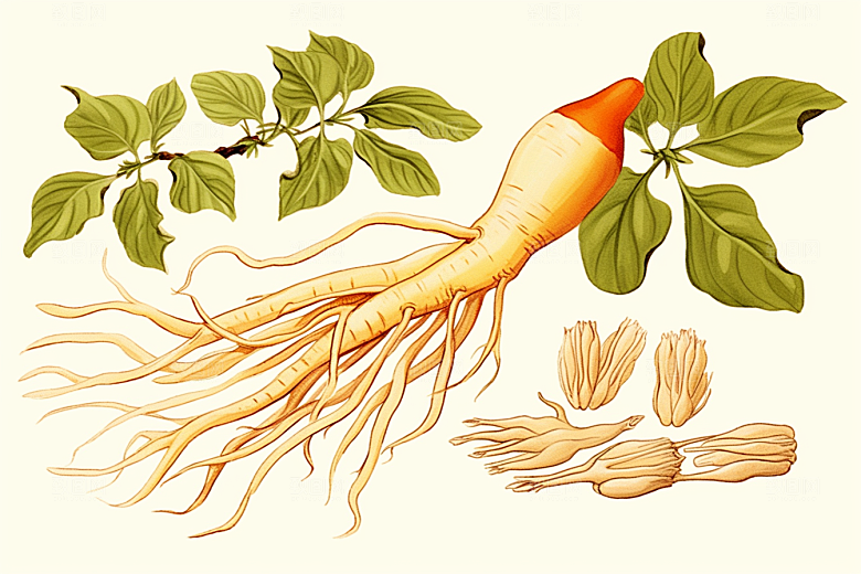 人参药方医疗插画