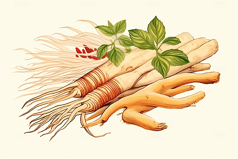 人参医疗中草药插画