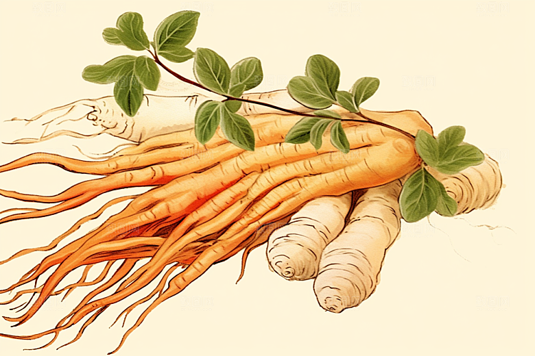 人参养生药方插画