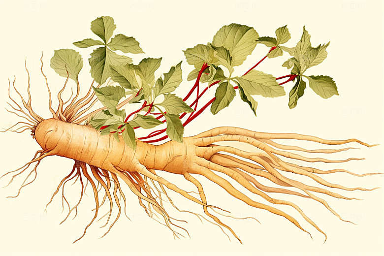 人参药方植物插画