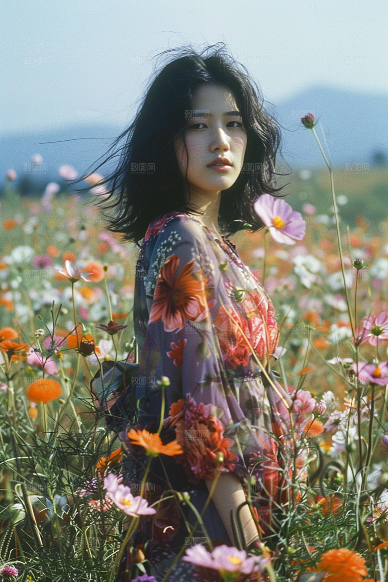 原野人像高清荒野摄影图