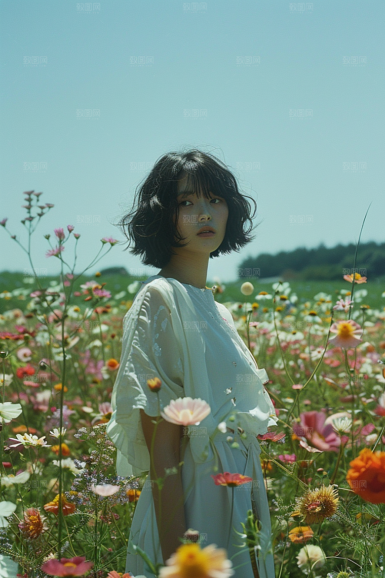 原野人像服装清新摄影图