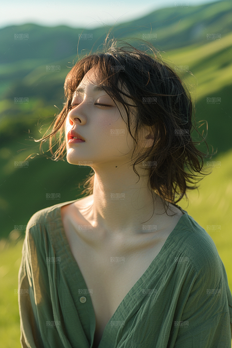 原野人像高清时尚摄影图