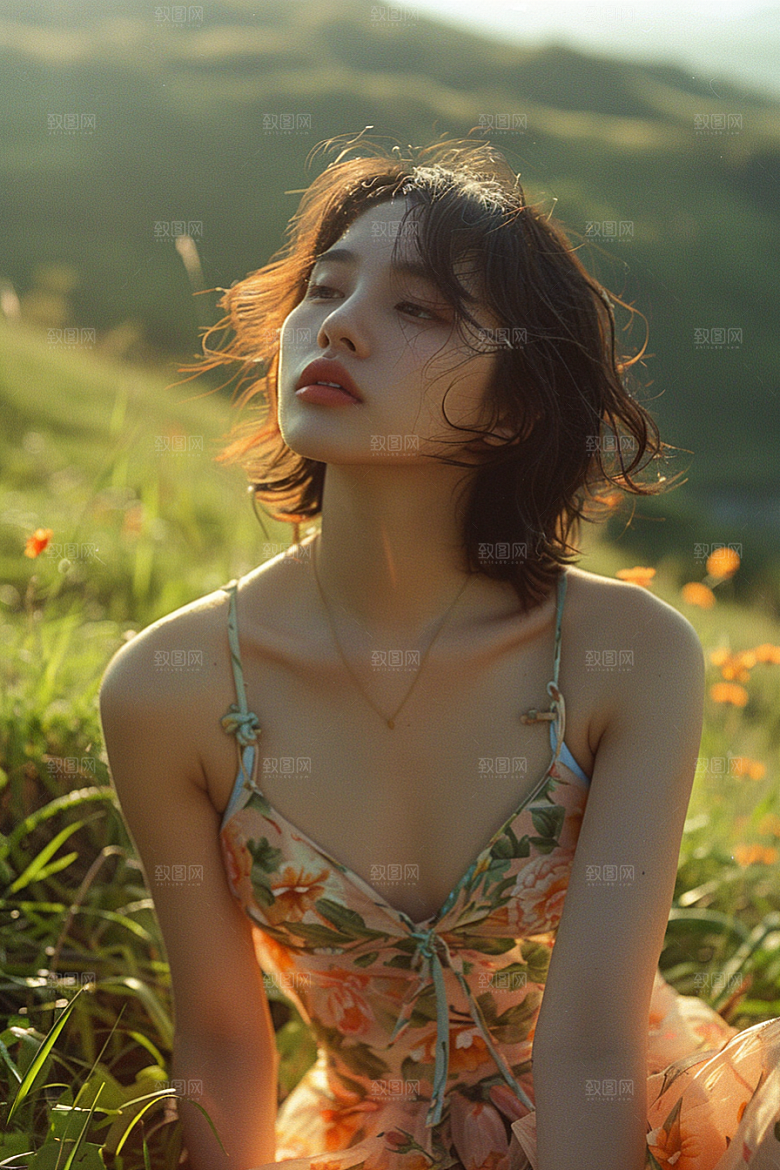 原野人像服装高清摄影图