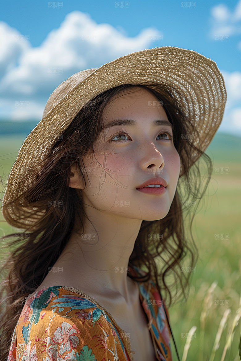 原野人像荒野肖像摄影图