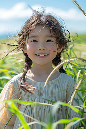 原野人像草原荒野摄影图