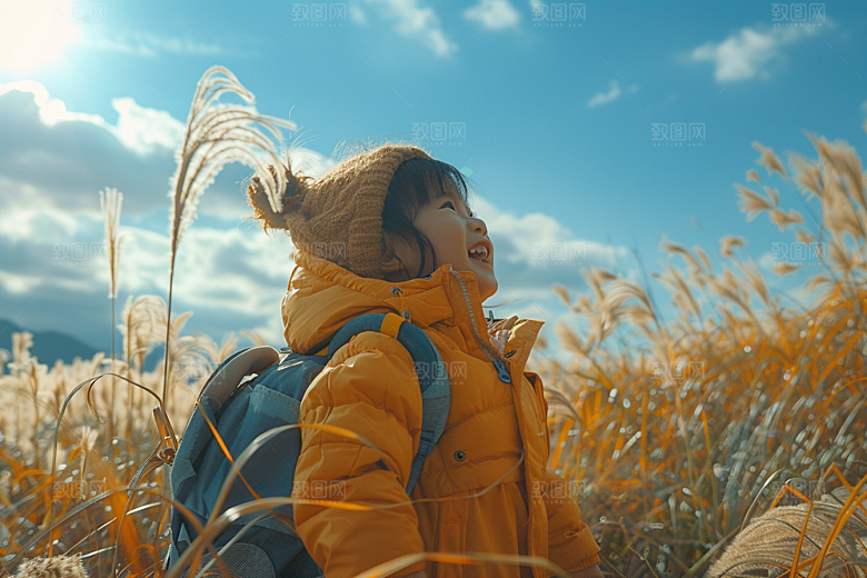 原野人像草地草原摄影图