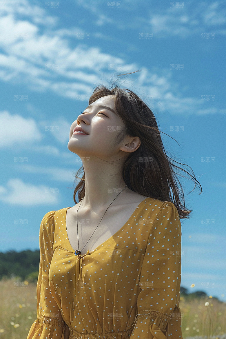 原野人像自然写真摄影图
