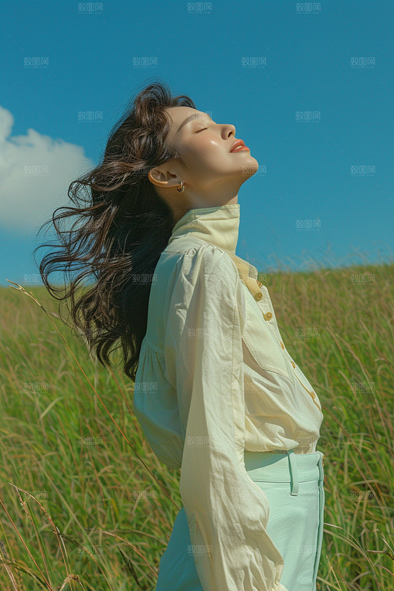 原野人像高清荒野摄影图