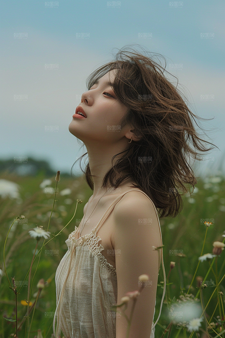 原野人像荒野草原摄影图