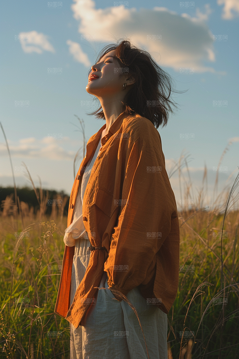原野人像肖像荒野摄影图