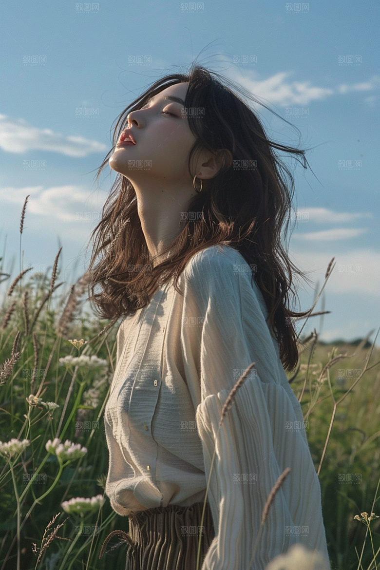 原野人像肖像自然摄影图