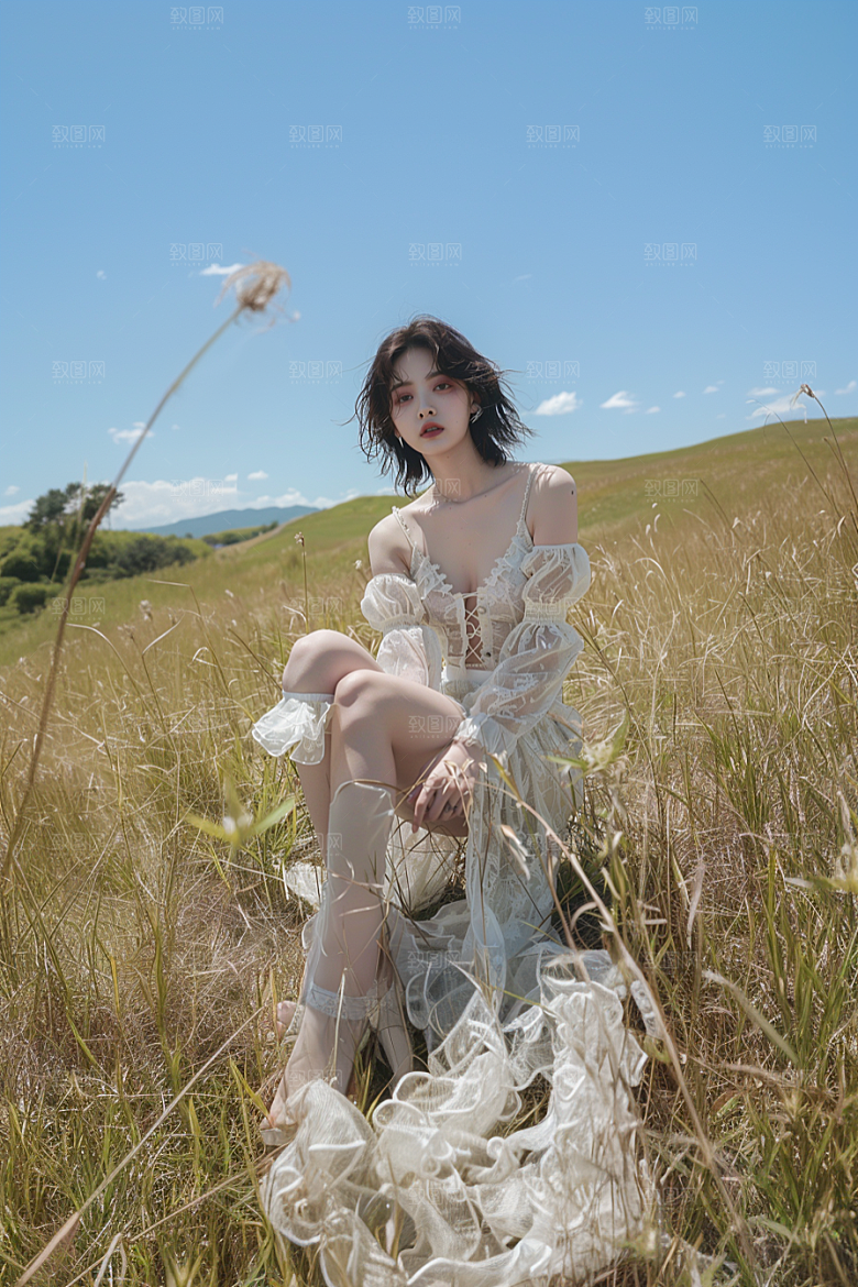 原野人像服装写真摄影图
