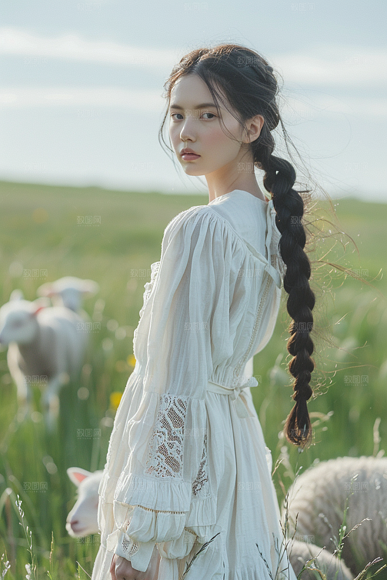 原野人像肖像服装摄影图