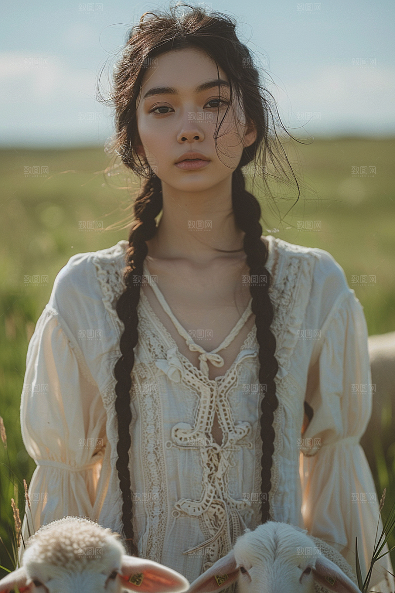 原野人像自然人物摄影图