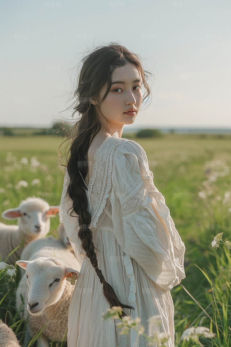 原野人像肖像服装摄影图