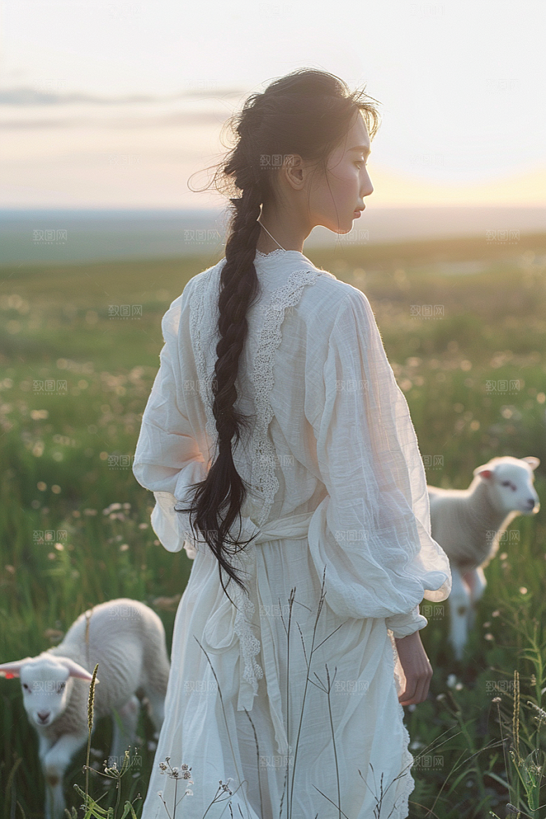原野人像人物休闲摄影图