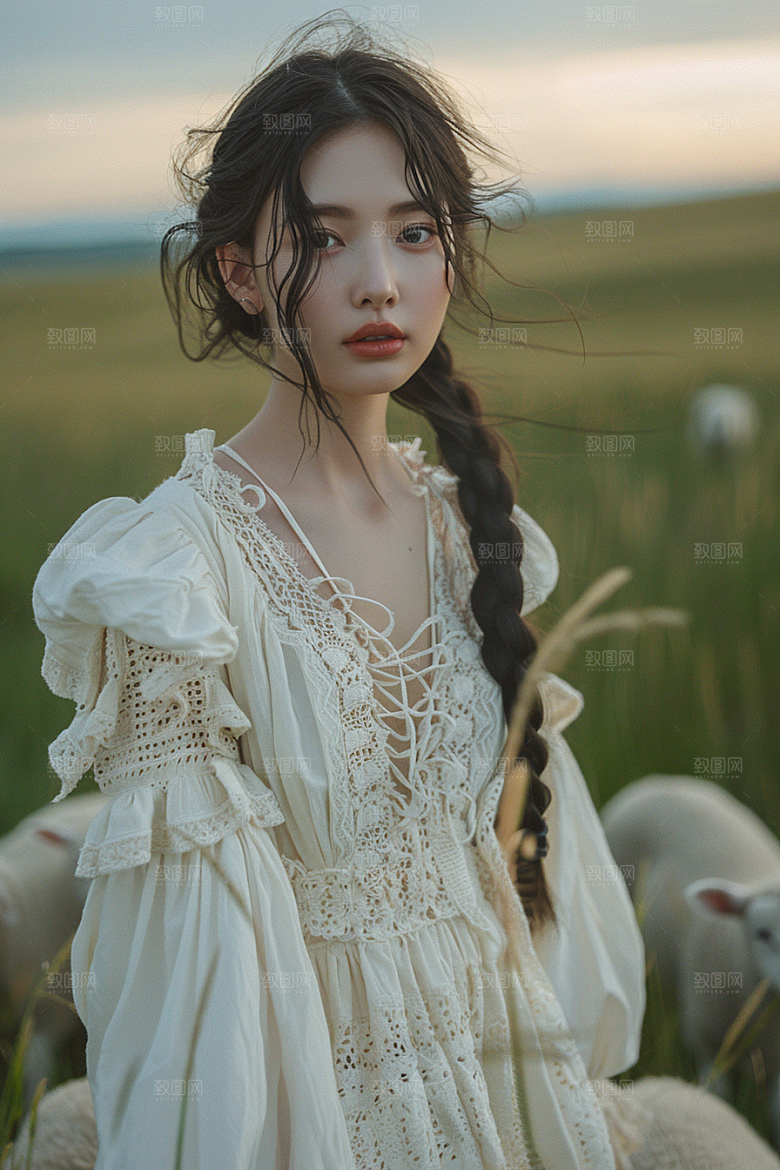原野人像肖像荒野摄影图