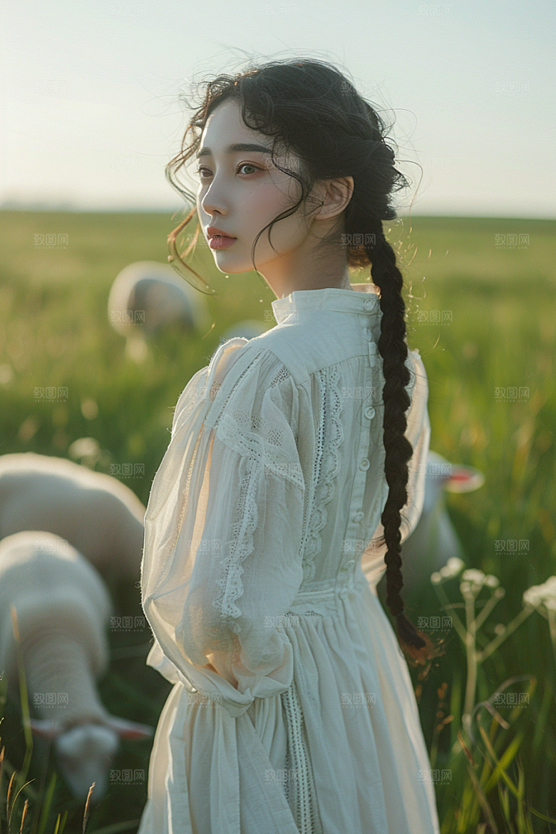 原野人像人物高清摄影图