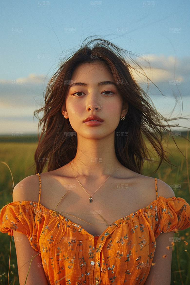 原野人像人物服装摄影图