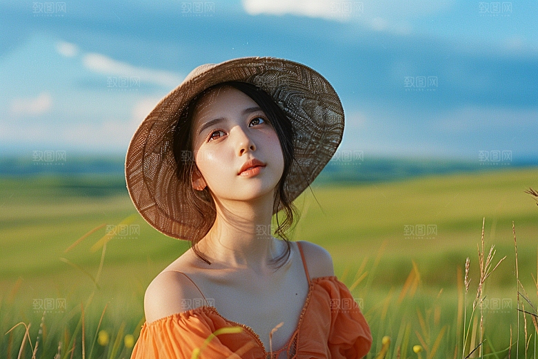 原野人像高清时尚摄影图