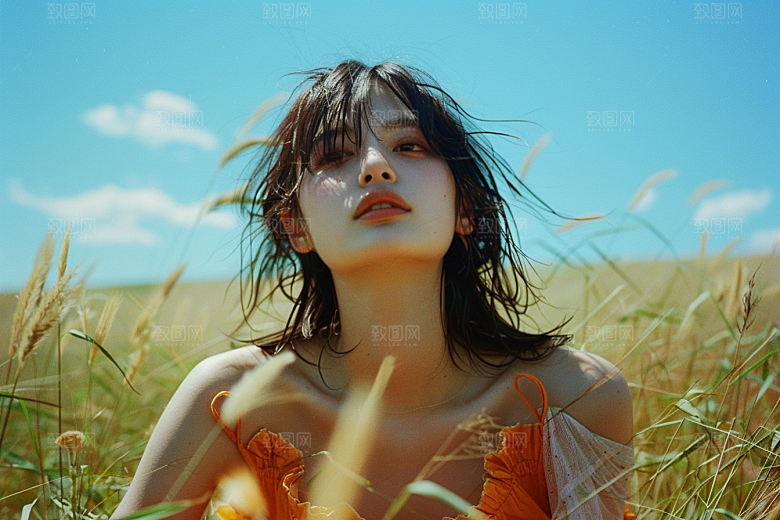 原野人像服装写真摄影图