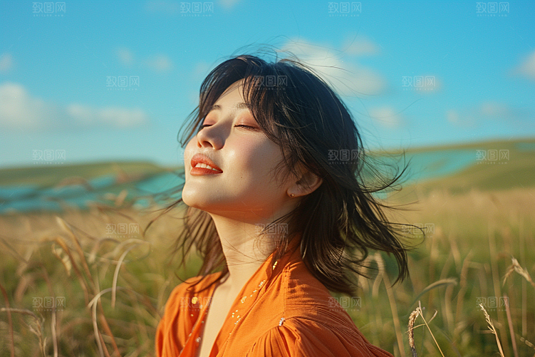 原野人像写真高清摄影图