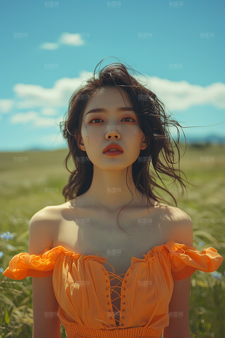 原野人像高清服装摄影图