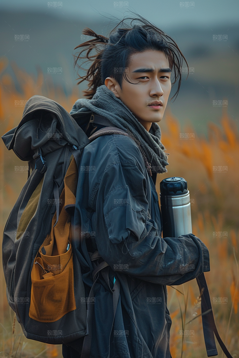 原野人像户外服装摄影图